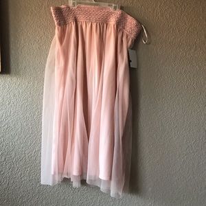 Cute blush tulle knee length skit